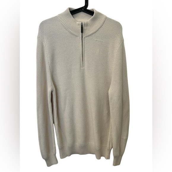 J. Crew Other - J.Crew Factory Men's L Cotton Honeycomb Knit Half-Zip Sweater NWT Flawed